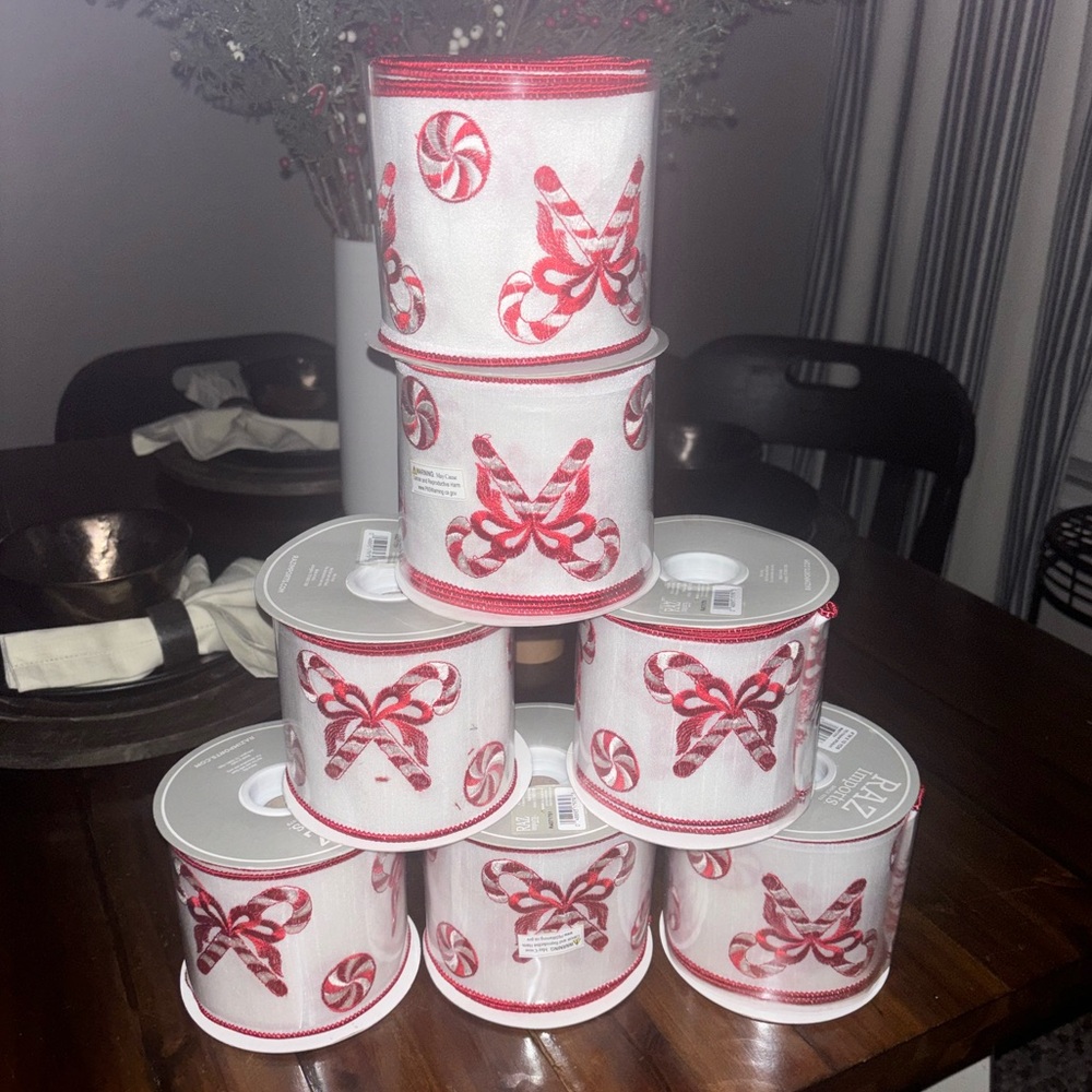 Christmas Ribbon by RAZ Imports. Beautiful Red/White